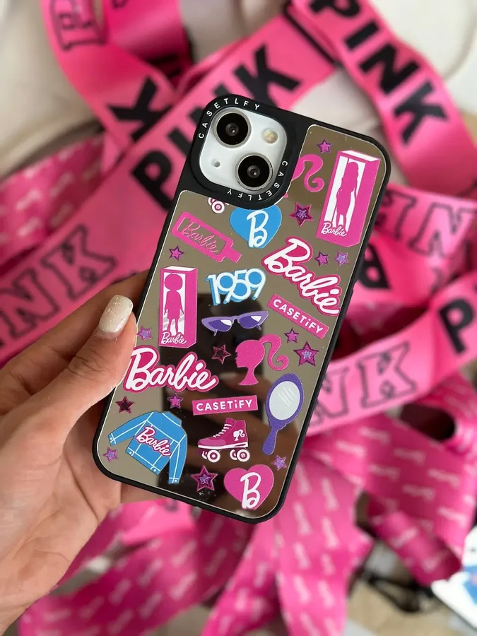 489c19 قاب استیکر Barbie آینه ای (کدC1417) - تصویر 1