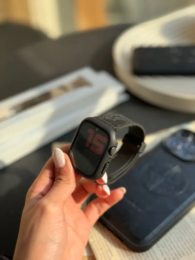 798588 بند اپل واچ چرم قفل مگنتی مشکی (کدw5013) - تصویر 1