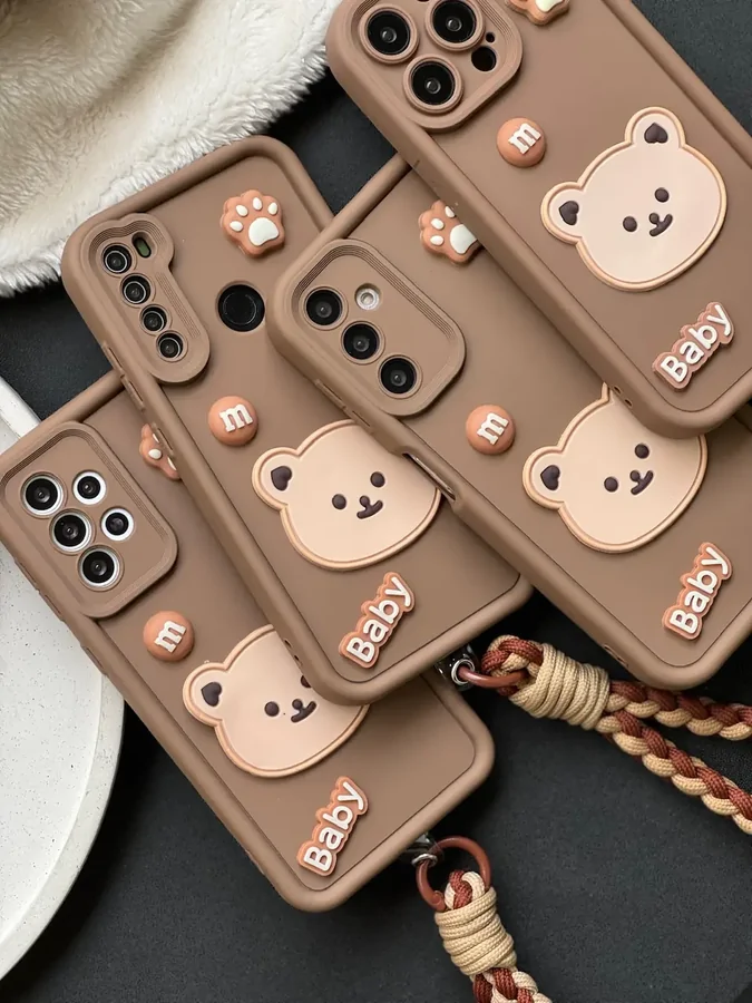 0180e8 قاب Baby Bear با بند طنابی سامسونگ و شیائومی (کدC1655) - تصویر 1
