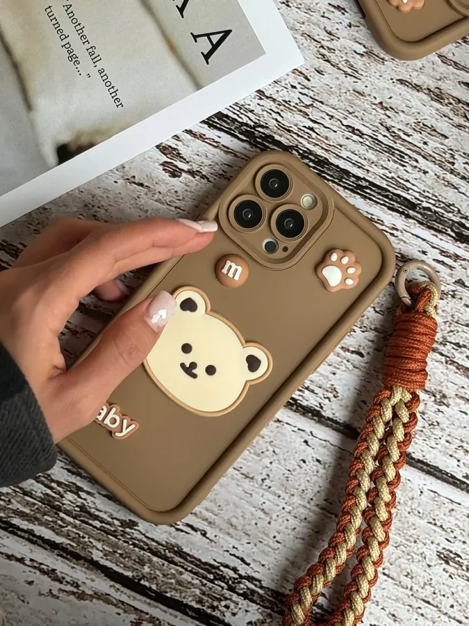 2d3241 قاب Baby Bear با بند طنابی آیفون (کدC1468) - تصویر 1