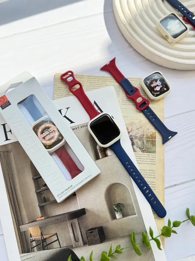 14a1c7 بند اپل واچ سیلیکونی با گارد French Style (کدw5029) - تصویر 1