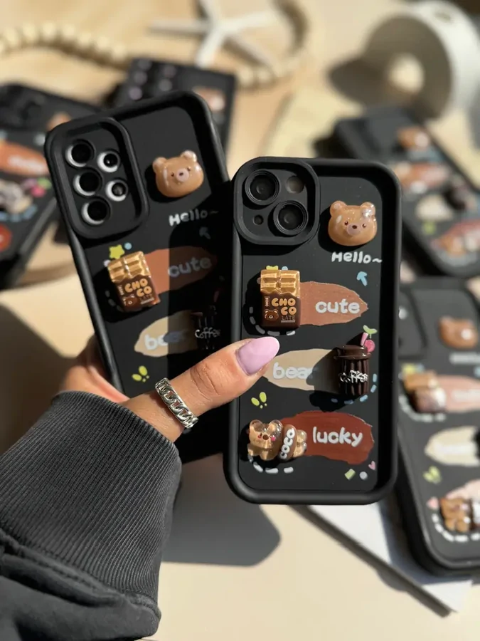 3d64f6 قاب سالید Chocolate Bears (کدC1856) - تصویر 1