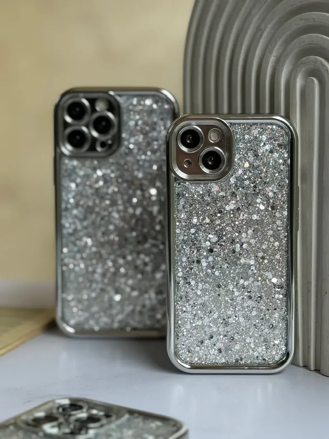 92b6b3 قاب Silver Glitter (کدC1702) - تصویر 1