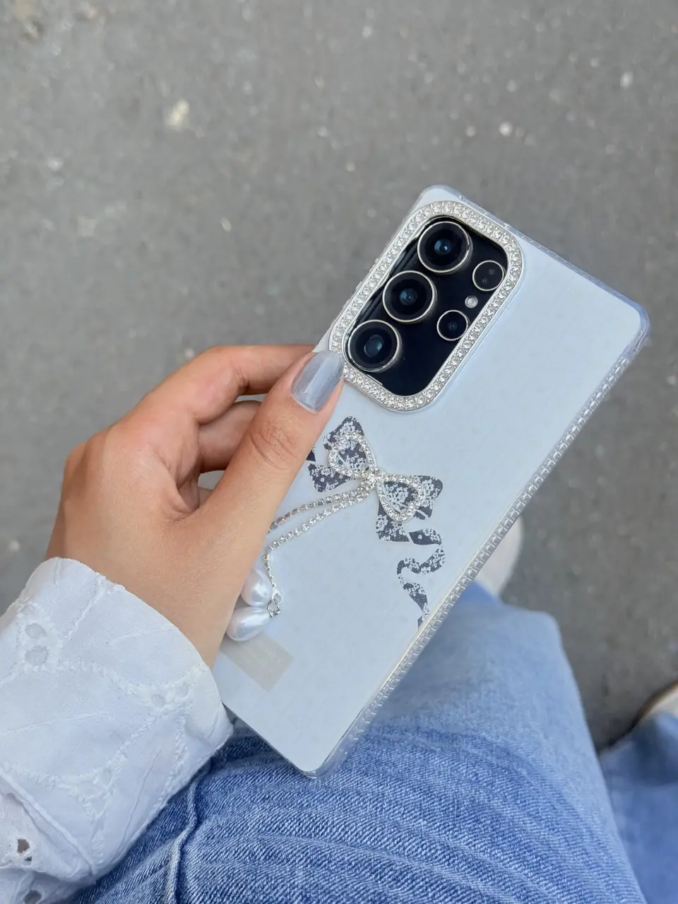 879e08 قاب پاپیون دور لنز نگین/شاین Lovely Power سامسونگ و شیائومی (کدC2262) - تصویر 1